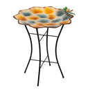 Cottage Garden Birdbath, Metal Multi Leaf Birdbath with Stand