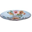 Hillside Pasture Birdbath, Farmhouse Flowers Glass Birdbath, 18"