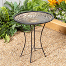 Hillside Pasture Birdbath, Metal Flower Birdbath with Stand