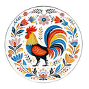 Petal & Plow Birdbath, Glass Folk Art Rooster, 18"