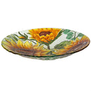 Hillside Pasture Birdbath, Multi Sunflower Glass Birdbath, 18"