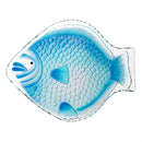 Blue Coastal Birdbath, Blue Fish Glass Birdbath, 18"