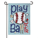 Play Ball Y'all Burlap Garden Flag