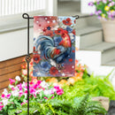 Doodle Dandy Rooster Burlap Garden Flag