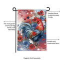 Doodle Dandy Rooster Burlap Garden Flag