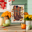 Fall Cowboy Boots Burlap Flag Garden