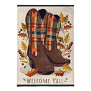 Fall Cowboy Boots Burlap Flag Garden