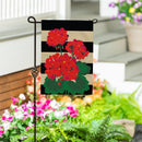 Plaid Geraniums Burlap Garden Flag