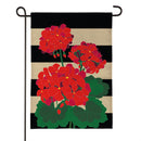 Plaid Geraniums Burlap Garden Flag