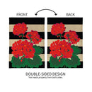Plaid Geraniums Burlap Garden Flag