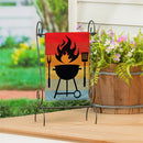 Gradient Grill Burlap Garden Flag