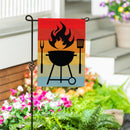 Gradient Grill Burlap Garden Flag