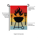 Gradient Grill Burlap Garden Flag