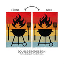 Gradient Grill Burlap Garden Flag