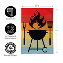 Gradient Grill Burlap Garden Flag