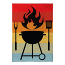 Gradient Grill Burlap Garden Flag