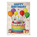 Happy Birthday Party Cake Burlap Flag House