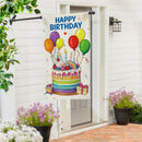 Happy Birthday Party Cake Burlap Flag House