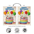 Happy Birthday Party Cake Burlap Flag House