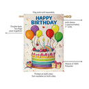 Happy Birthday Party Cake Burlap Flag House