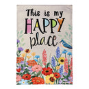 My Happy Place Burlap Flag House