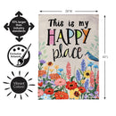 My Happy Place Burlap Flag House