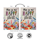 My Happy Place Burlap Flag House