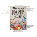 My Happy Place Burlap Flag House