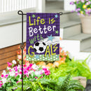 Life is Better With Goals Burlap Garden Flag