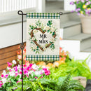 Floral Wreath Mr. & Mrs. Burlap Flag Garden