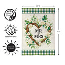Floral Wreath Mr. & Mrs. Burlap Flag Garden