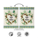 Floral Wreath Mr. & Mrs. Burlap Flag Garden