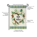 Floral Wreath Mr. & Mrs. Burlap Flag Garden