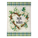 Floral Wreath Mr. & Mrs. Burlap Flag House