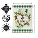 Floral Wreath Mr. & Mrs. Burlap Flag House