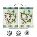 Floral Wreath Mr. & Mrs. Burlap Flag House