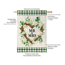 Floral Wreath Mr. & Mrs. Burlap Flag House