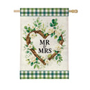 Floral Wreath Mr. & Mrs. Burlap Flag House