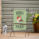 Cute Bird Nerd Burlap Garden Flag