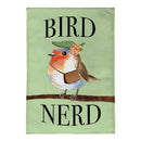 Cute Bird Nerd Burlap Garden Flag