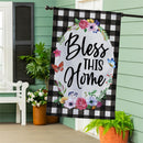 Bless This Home Burlap Flag House