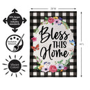 Bless This Home Burlap Flag House