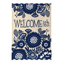 Floral Welcome-ish Burlap Flag House