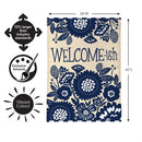 Floral Welcome-ish Burlap Flag House