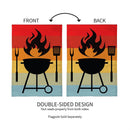 Gradient Grill Burlap House Flag