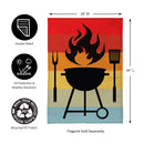 Gradient Grill Burlap House Flag