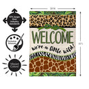 We're a Little Wild Burlap Flag House