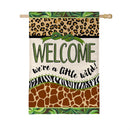We're a Little Wild Burlap Flag House