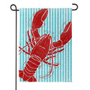 Lobster Day Burlap Garden Flag