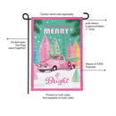 Pink Merry & Bright Burlap Flag Garden
